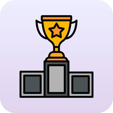 Galibiyet kupa vektör simgesi