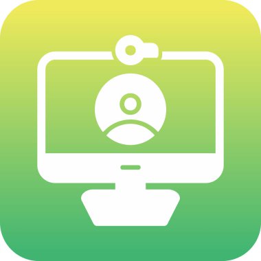 çevrimiçi konferans, illüstrasyon, vektör simgesi