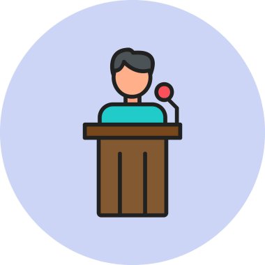 Siyaset ikonu. Web için basit bir konferans vektör simgesi çizimi