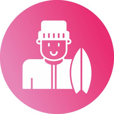 Sörfçü. Web simgesi basit illüstrasyon