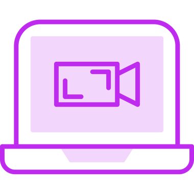 Video Sohbet simgesi, düz tasarım