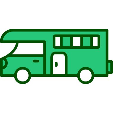 Bir bus simgesinin vektör illüstrasyonu 