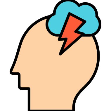 Stres simgesi, vektör illüstrasyonuna sahip kişi