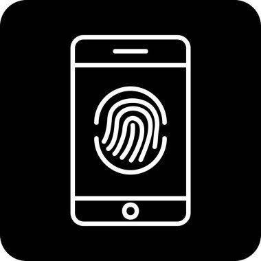 Parmak izi simgesi vektör çizelgesine sahip akıllı telefon