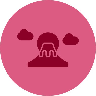 Fuji dağ simgesi, ağ basit illüstrasyon