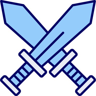 Çapraz kılıç simgesi vektör illüstrasyon 