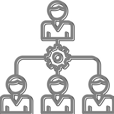 İnsan kaynakları yönetim vektörü düz vektör çizimi 