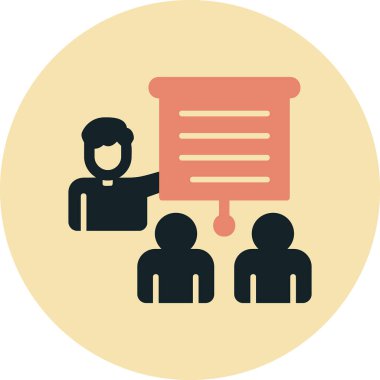 izleyici sunum simgesi vektör illüstrasyonu