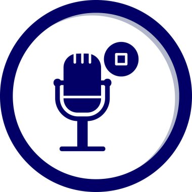 Podcast düz simgesini, vektör illüstrasyonunu durdur  