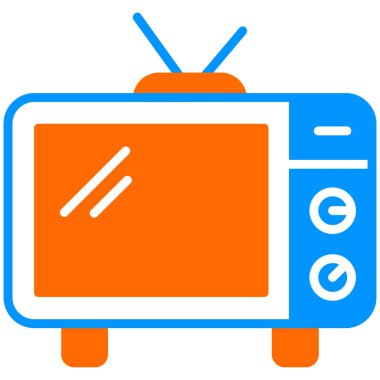 televizyon web simgesi, vektör çizim 