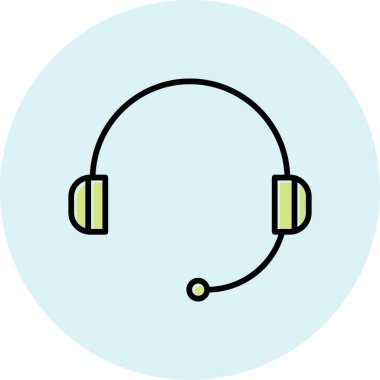 Kulaklık. Web simgesi basit illüstrasyon