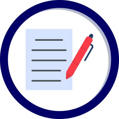 belge ve kalem simgesi düz tasarım