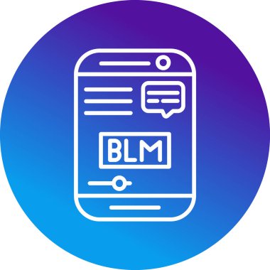 Akıllı telefon simgesinde BLM 'nin vektör modern illüstrasyonuName