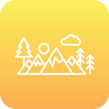 Bir dağ manzarasının vektör çizimi 