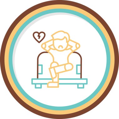 Koltukta yalnız bir adamın vektör çizimi