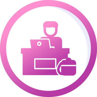 ofis çalışanı simgesi vektör illüstrasyon