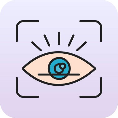 retina tarama simgesi, vektör illüstrasyonu 