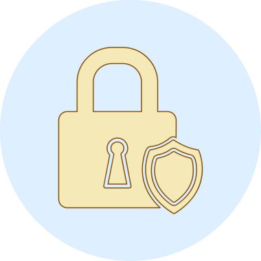 Asma kilit. Web simgesi basit illüstrasyon