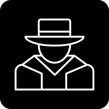 Şapkalı adam. Web simgesi basit illüstrasyon