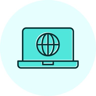 dizüstü bilgisayar simgesi, vektör illüstrasyonu basit tasarım