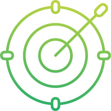 Oklu hedef. Web simgesi basit illüstrasyon 