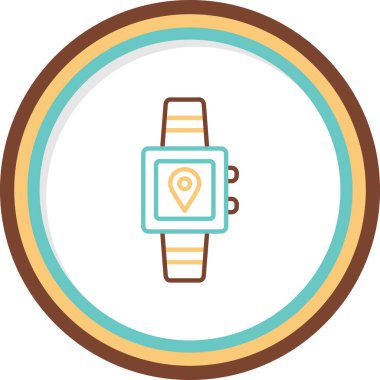 İz sürücü simgesi olan akıllı saat. vektör illüstrasyonu