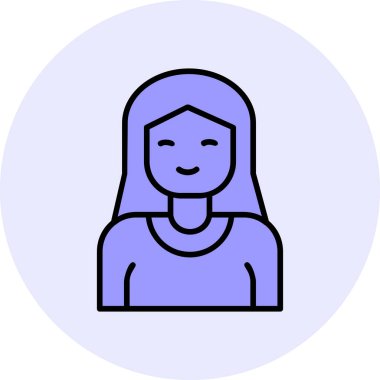 kız ana hatları ikon vektör illüstrasyonu 