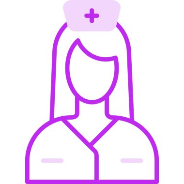 Hemşire hanım. Web simgesi basit illüstrasyon 