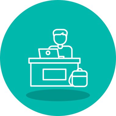 ofis çalışanı simgesi vektör illüstrasyon