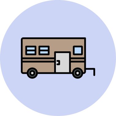 Camper van simge vektör çizim