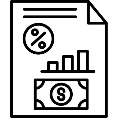 Finansal Simge Basit Vektör İllüstrasyonu