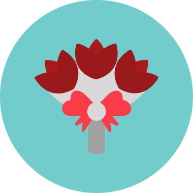 Çiçek buketi. Web simgesi basit illüstrasyon