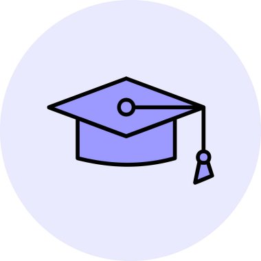 Mortarboard web simgesi basit illüstrasyon