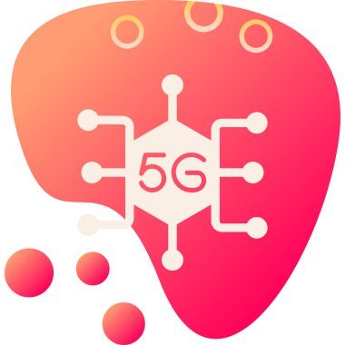 5g ağ vektör simgesi, ağ için renkli şablon