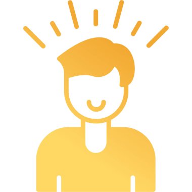 Kendine güvenen adam. Web simgesi basit illüstrasyon