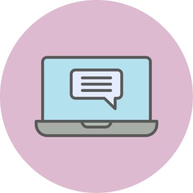 Çevrimiçi İletişim simgesi vektör illüstrasyonu