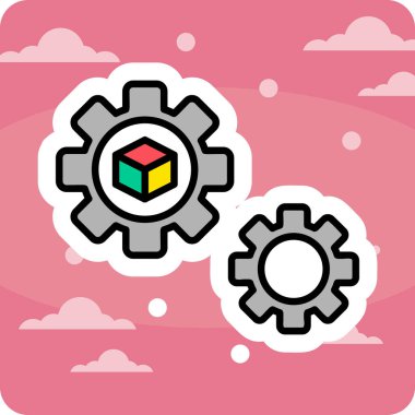 Vitesli ayar simgesi, vektör illüstrasyonu basit tasarım