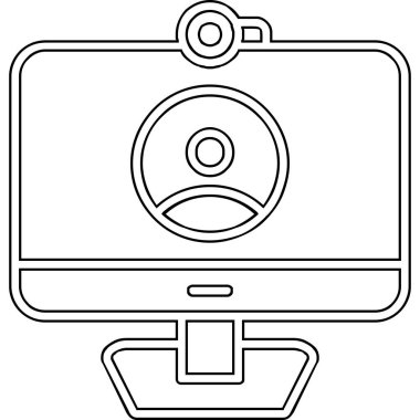 çevrimiçi konferans, illüstrasyon, vektör simgesi