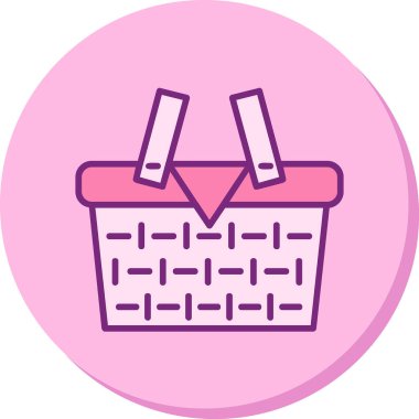 piknik sepeti simge vektör çizim