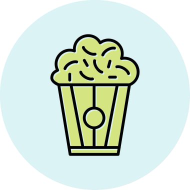 Patlamış mısır. Web simgesi basit illüstrasyon                                  