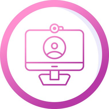 çevrimiçi konferans, illüstrasyon, vektör simgesi