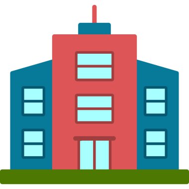 Bina. Web simgesi basit illüstrasyon 