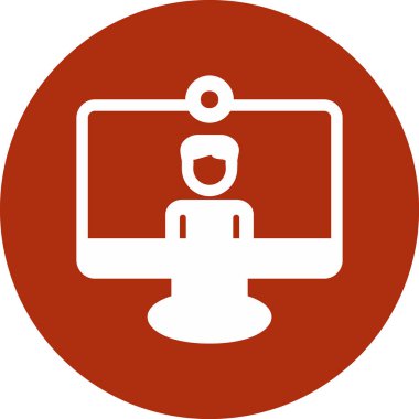 çevrimiçi konferans, illüstrasyon, vektör simgesi