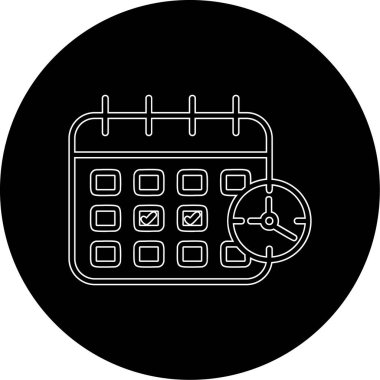 Zamanlama simgesi, vektör illüstrasyonu