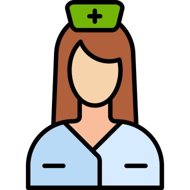 Hemşire hanım. Web simgesi basit illüstrasyon 