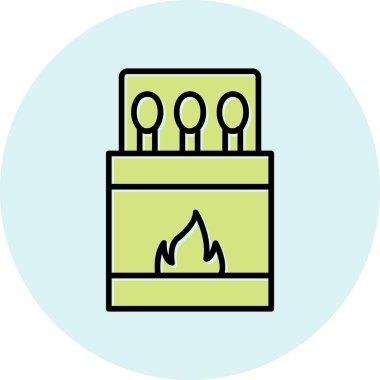 Kibrit. Web simgesi basit illüstrasyon 