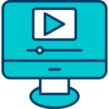 Video oynatıcı ikon vektör illüstrasyonu 