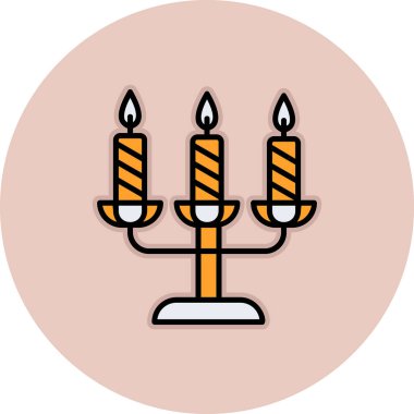 Bir şamdan ağ simgesinin vektör illüstrasyonu 