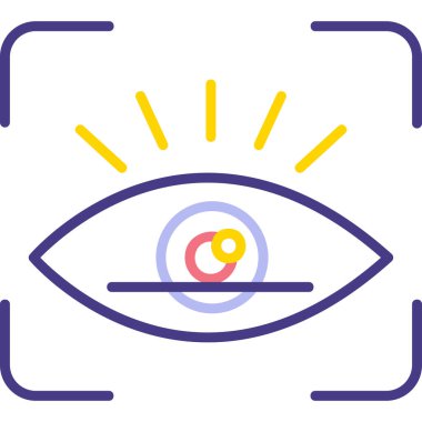 retina tarama simgesi, vektör illüstrasyonu 