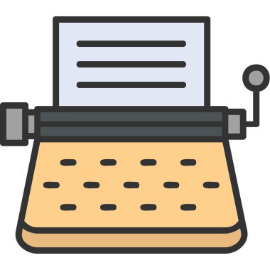 Daktilo. Web simgesi basit illüstrasyon 